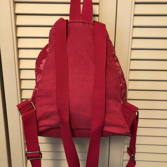 Girl’s pink tropical pattern beach backpack - Picture 2 of 7